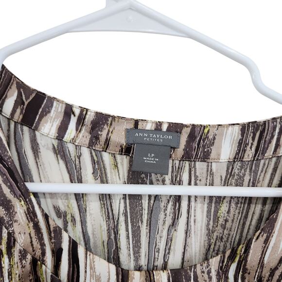 Ann Taylor Sleeveless Silk Tank Top High Neck Pullover Multi Size Large Petite - Picture 4 of 5